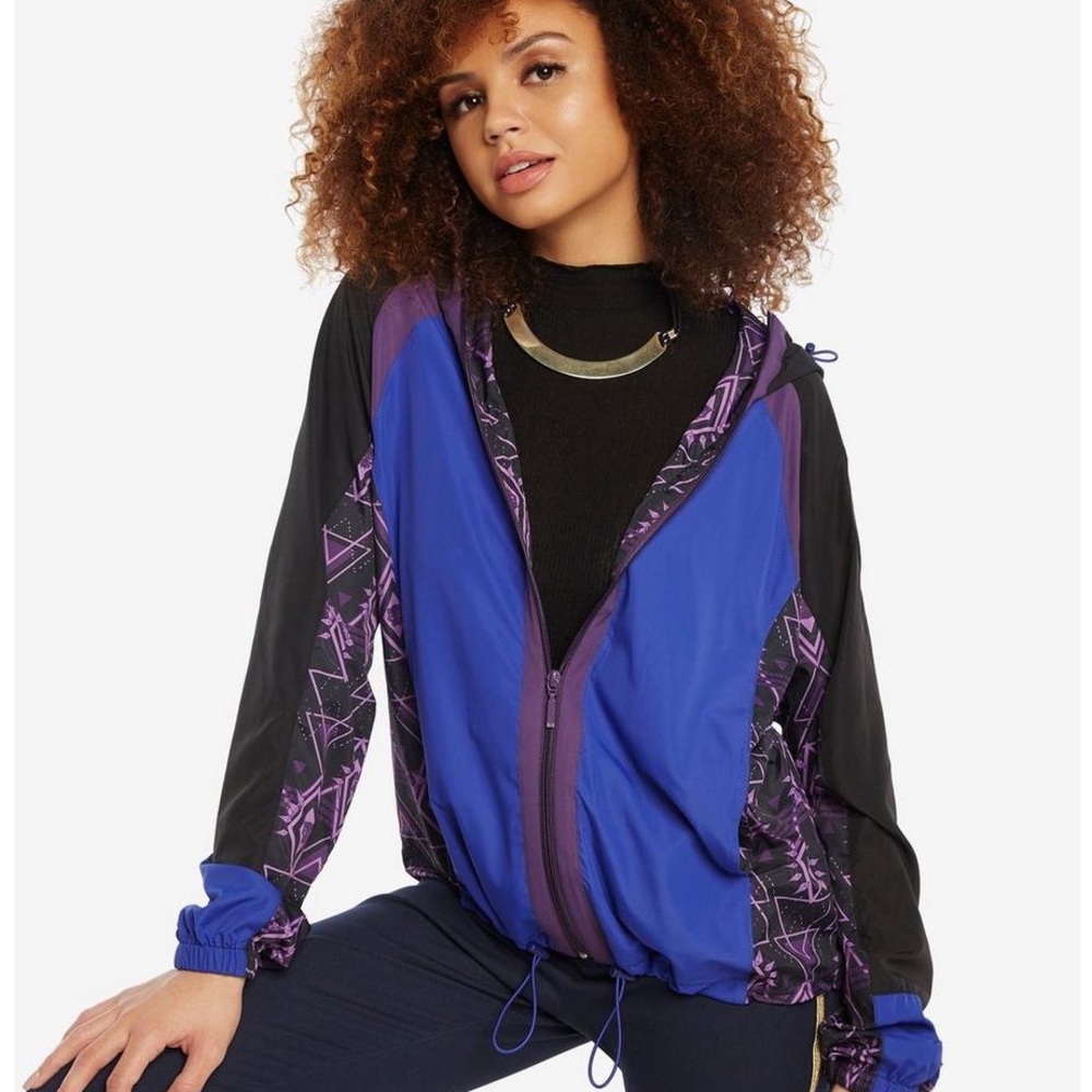Marvel Black Panther Colorblock Patterned Windbreaker Jacket - Wakanda forever!
